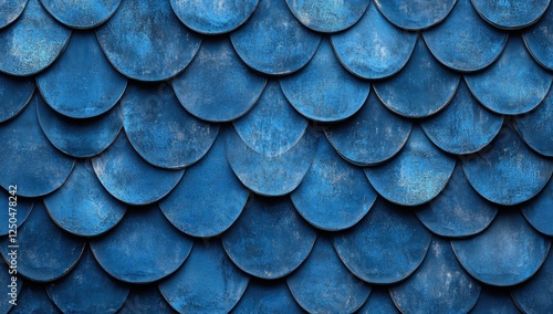 Wallpaper Mural Blue overlapping scales texture background. Torontodigital.ca
