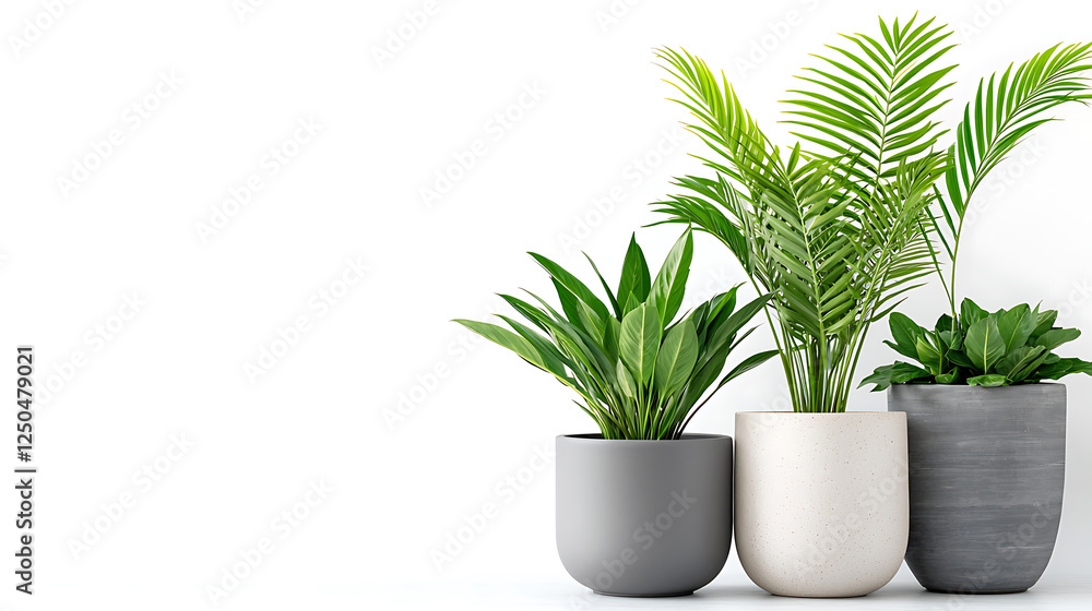 Fototapeta premium Indoor plant arrangement home decor image minimalistic close-up greenery aesthetic for modern spaces