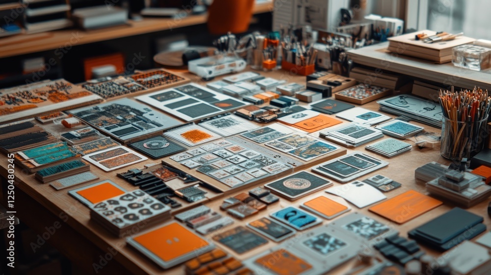 Artist's Table: A Creative Workspace Filled with Tools and Inspiration Artist's Table: A Creative Workspace Filled with Tools and Inspiration