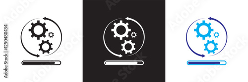 Update software icon .  System upgrade notification .  Progress install sign business concept.  isolated on white and black background. vector illustration. EPS 10