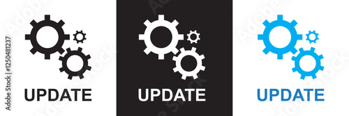 Update software icon .  System upgrade notification .  Progress install sign business concept.  isolated on white and black background. vector illustration. EPS 10