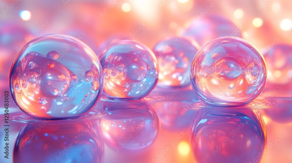Pink And Blue Transparent Spheres Pink And Blue Transparent Spheres