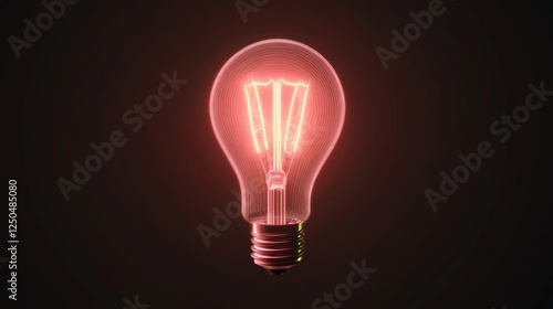 Illuminated vintage light bulb glowing softly against a dark background, creating a warm ambiance