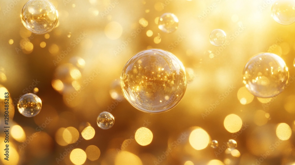 Golden Bubbles Bokeh Background Golden Bubbles Bokeh Background