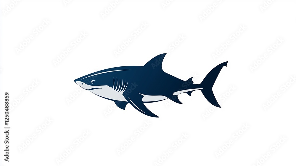 Stylized Shark Illustration with Bold Lines and Colors Stylized Shark Illustration with Bold Lines and Colors