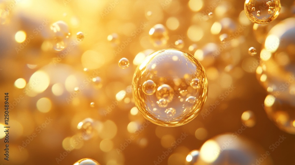Golden Bubbles Shimmering Light Golden Bubbles Shimmering Light