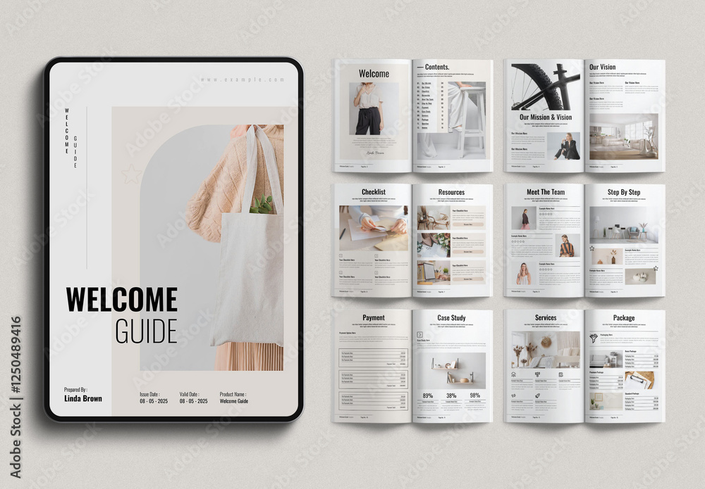 Digital Welcome Guide Template Design Layout Stock Template | Adobe Stock