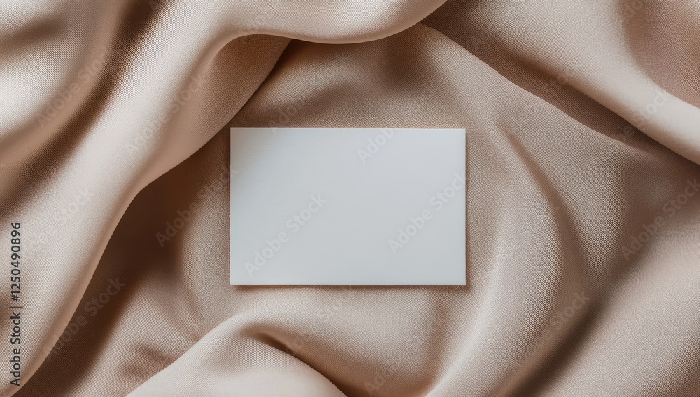 Blank card mockup on silk fabric background (2) Blank card mockup on silk fabric background (2)