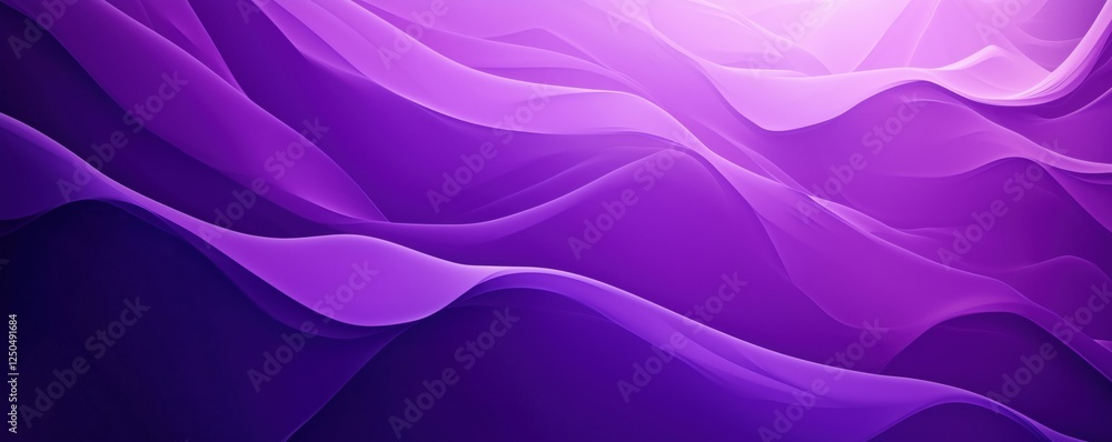 Fototapeta premium Purple abstract waves creating a smooth flowing texture with soft gradients, copy space for text