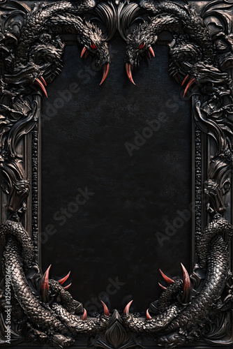 Dark Fantasy Decorative Border Frame – Gothic and Ornate Design against isolated dark background