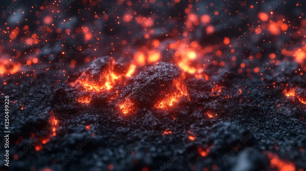 Abstract Lava Flow With Intense Fire And Sparks Abstract Lava Flow With Intense Fire And Sparks