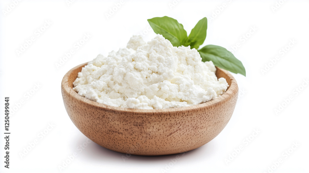 Ricotta cheese isolated on white background Ricotta cheese isolated on white background