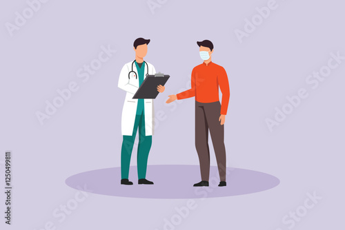 Hospital activity concept. Colored flat vector illustration isolated.
