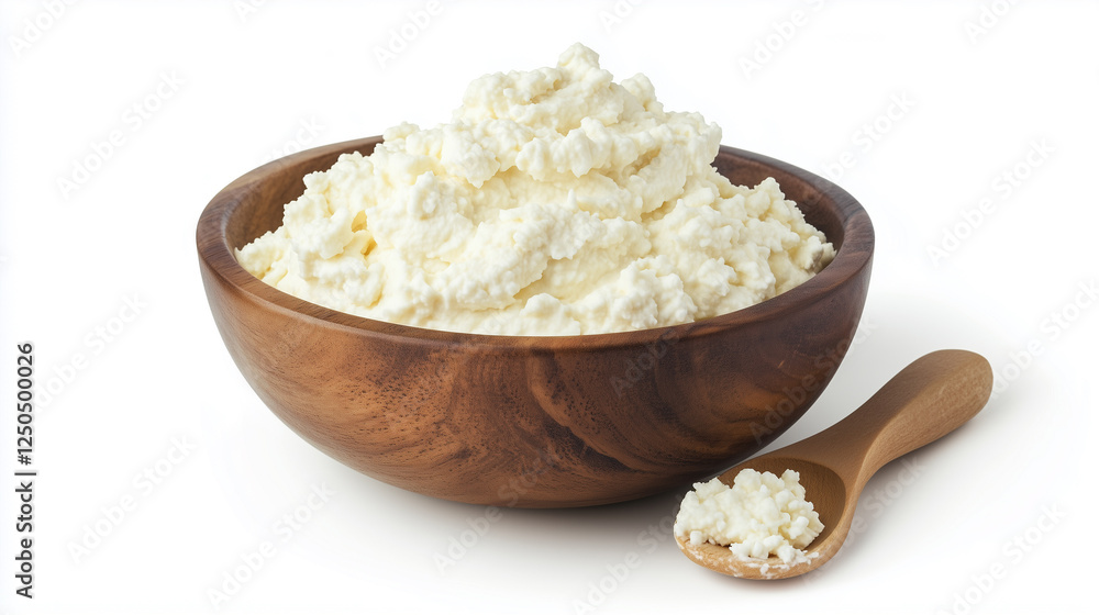 Ricotta cheese isolated on white background Ricotta cheese isolated on white background