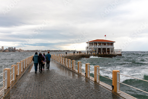 Moda pier and southwestern wind in Istanbul Province, Kadıköy District, Moda district