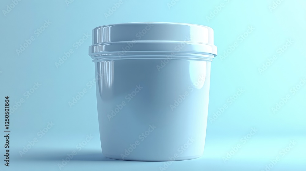 White Plastic Container with Smooth Surface and Minimal Design White Plastic Container with Smooth Surface and Minimal Design