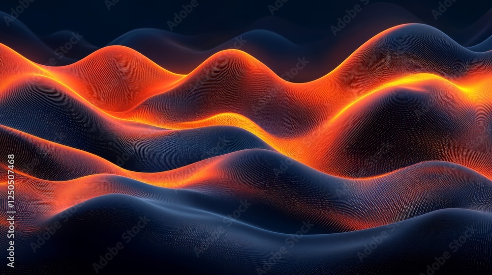Obraz premium Abstract Glowing Digital Waves