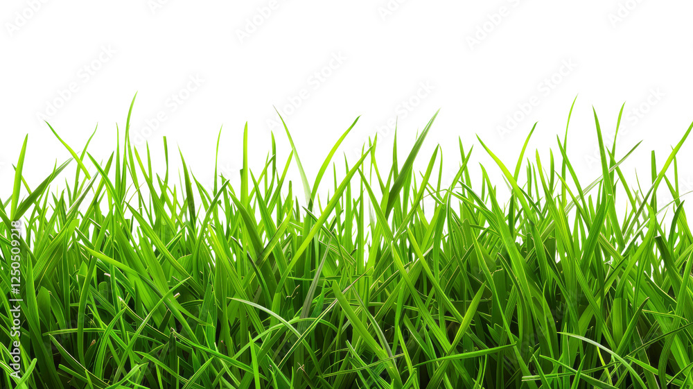 Fototapeta premium Green grass isolated against a transparent background 