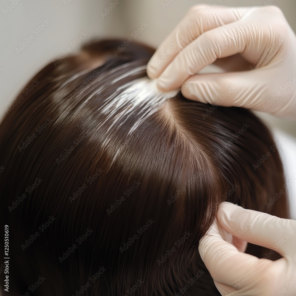 Fototapeta premium Scalp Treatment Application by a Professional 