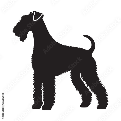 Airedale Terrier silhouette perfect for pet-themed merchandise - Airedale Terrier illustration - minimal Airedale Terrier vector - dog silhouette
