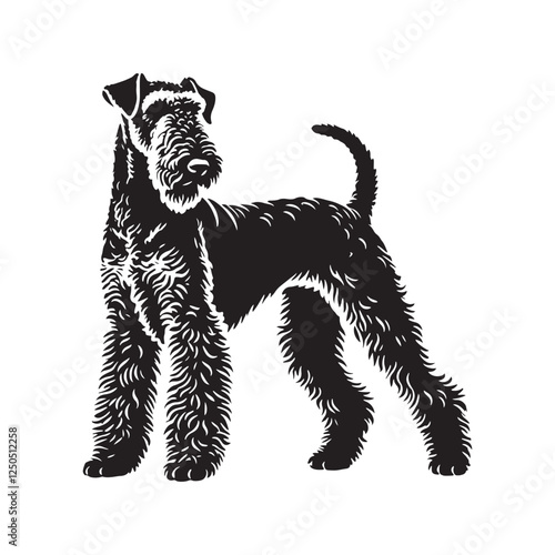 Clean and stylish Airedale Terrier silhouette for diverse projects - Airedale Terrier illustration - minimal Airedale Terrier vector - dog silhouette
