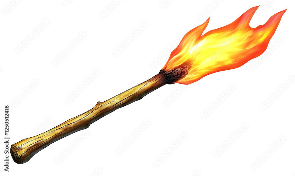 Burning torch, dark background, fire, light, night, adventure, game asset, fantasy Burning torch, dark background, fire, light, night, adventure, game asset, fantasy