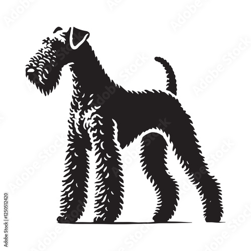 Airedale Terrier silhouette designed with precision and style - Airedale Terrier illustration - minimal Airedale Terrier vector - dog silhouette
