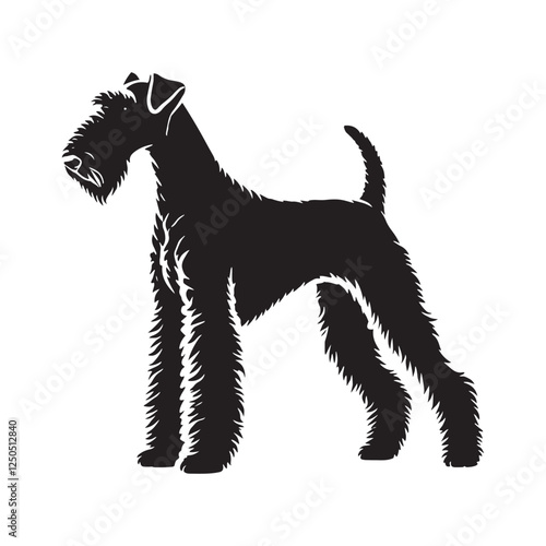 Airedale Terrier silhouette ideal for modern and minimalist artwork - Airedale Terrier illustration - minimal Airedale Terrier vector - dog silhouette
