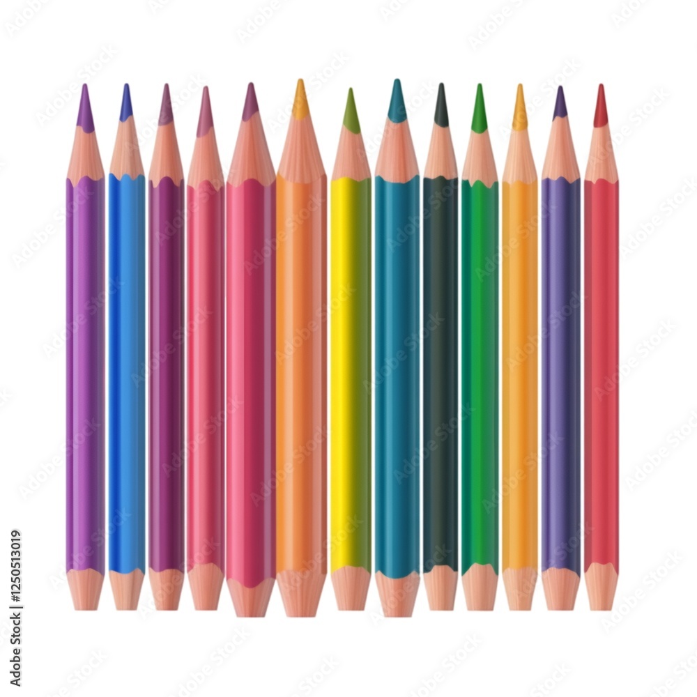 colored pencils isolated on white background colored pencils isolated on white background