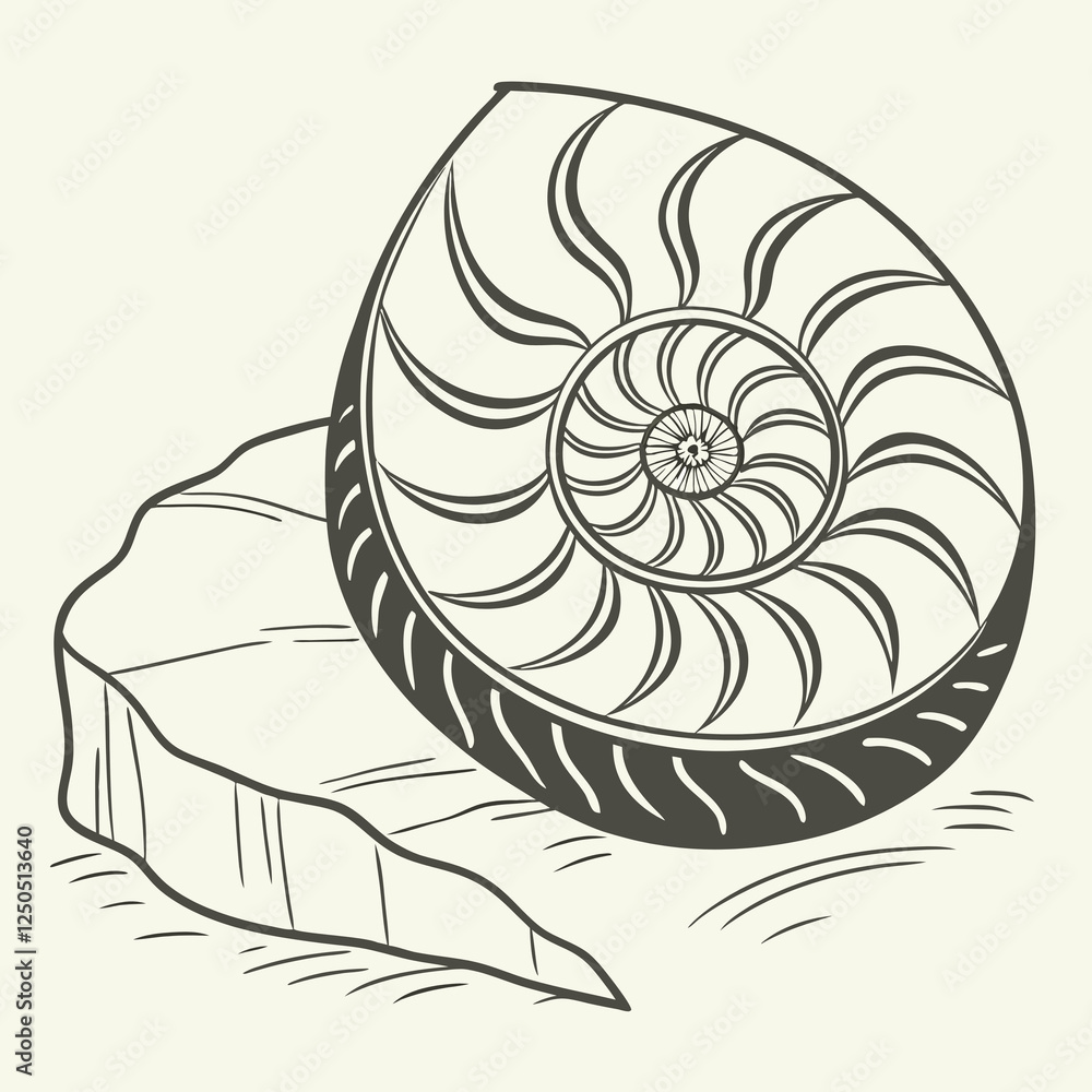 fossilized ammonite resting fossilized ammonite resting