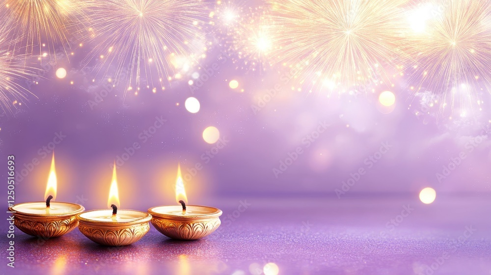 Banner design for diwali festival and purple podium,Diwali light decoration candle with fireworks,Stage,Product display Showcase design sparkle background,Deepavali,Dipavali,3D podium illustration. Banner design for diwali festival and purple podium,Diwali light decoration candle with fireworks,Stage,Product display Showcase design sparkle background,Deepavali,Dipavali,3D podium illustration.