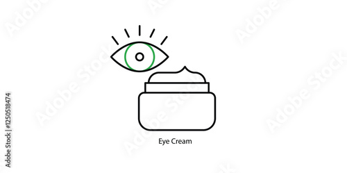 Eye Cream Icon: Skincare Hydration and Anti-Aging Treatment
