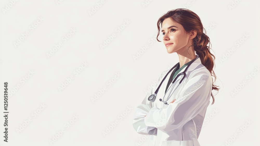 Confident medical expert in white coat professional portrait in clinical environment Confident medical expert in white coat professional portrait in clinical environment