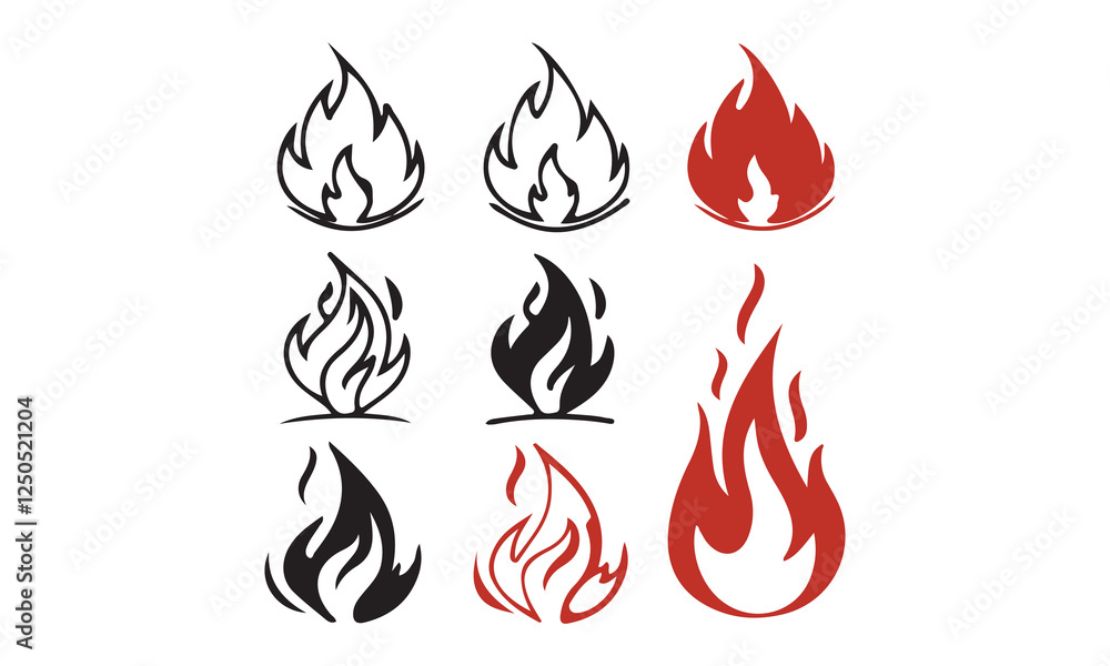 Fire flame logo vector illustration design template. vector fire flames sign illustration isolated. fire icon Fire flame logo vector illustration design template. vector fire flames sign illustration isolated. fire icon