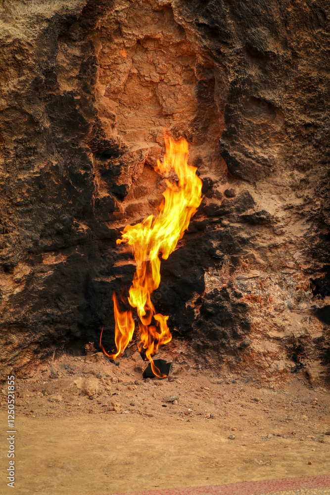 earth on fire at fire mountain Baku Azerbaijan earth on fire at fire mountain Baku Azerbaijan