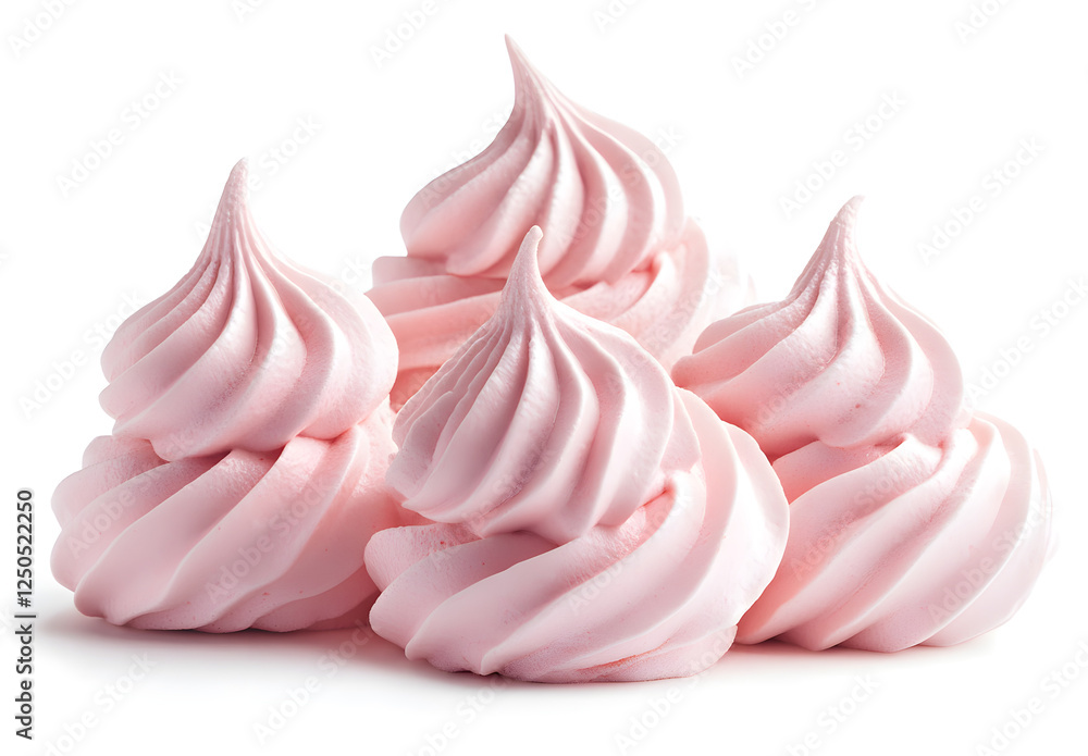 Pink Meringue Toss, isolated on a white background. Detailed photograph, award-winning photography. Pink Meringue Toss, isolated on a white background. Detailed photograph, award-winning photography.