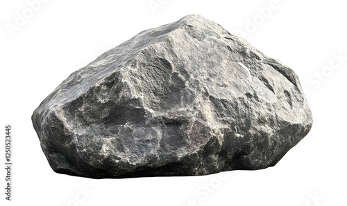 Gray boulder isolated on black background; garden landscaping