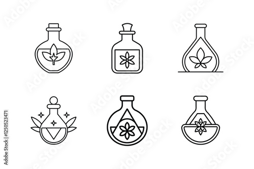 homeopathy icon line art vector illustration