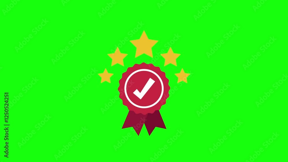 Certified 5-Star Review Animation 4K On Green Screen Certified 5-Star Review Animation 4K On Green Screen
