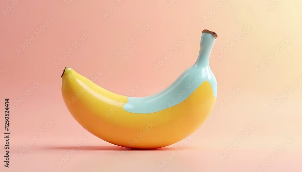 Partially Painted Banana: A Minimalist Pastel Still Life Partially Painted Banana: A Minimalist Pastel Still Life