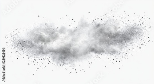 Isolated White Powder Splash with Subtle Texture on Clean White Background for Creative Projects or Graphic Design Use