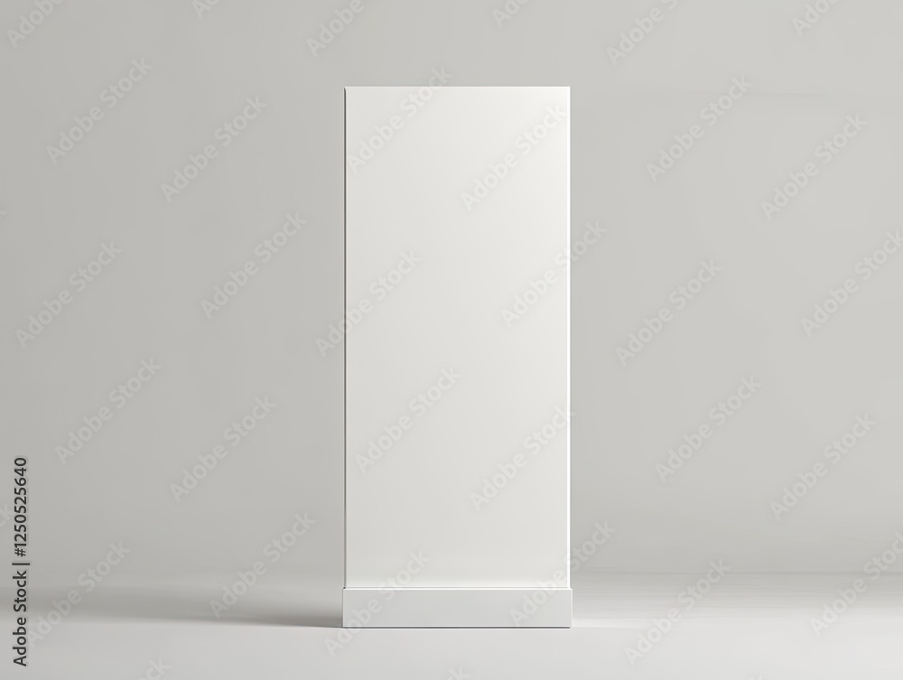 Blank white pull-up banner studio mockup Blank white pull-up banner studio mockup
