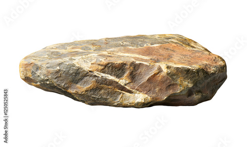 Large brown rock isolated on black background, landscaping design
