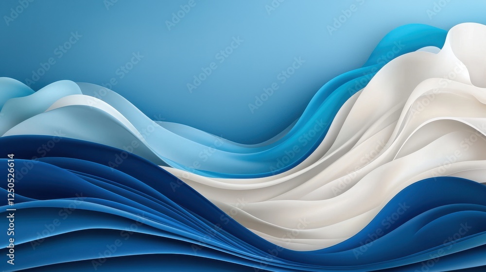 Naklejka premium Fluid motion art abstract waves digital design calm environment close-up view serenity concept for visual aesthetics