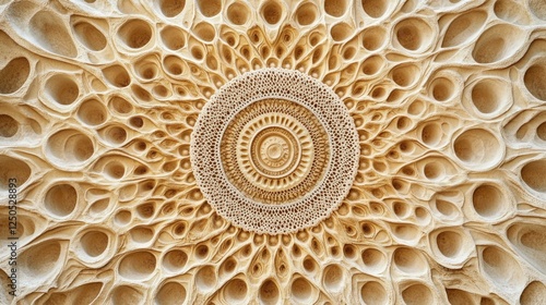 Wallpaper Mural Intricate sandstone carving with circular pattern and hollowed formations Torontodigital.ca