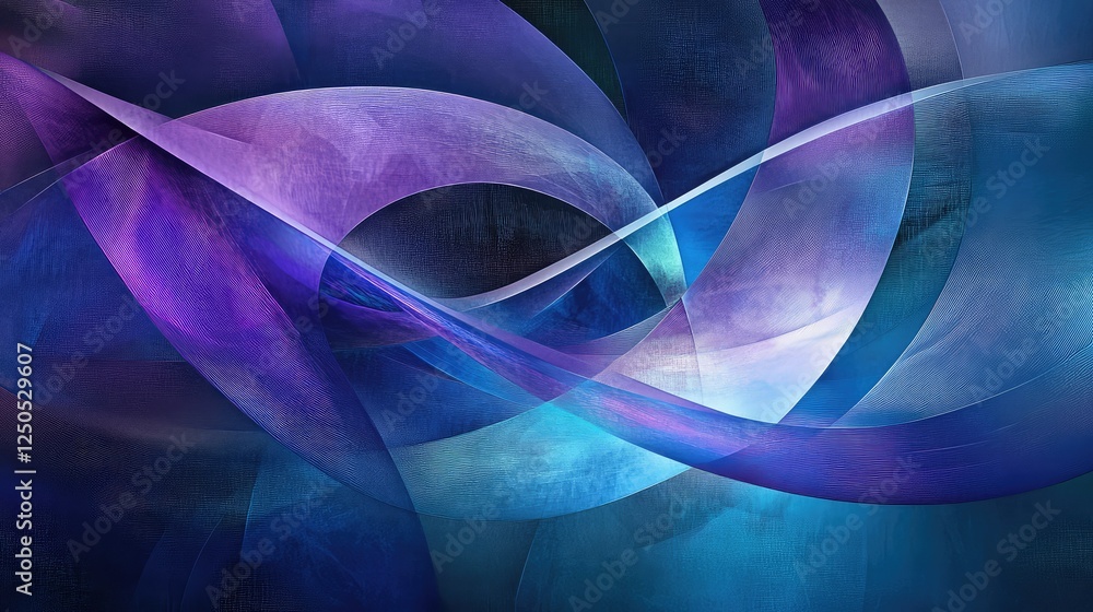 Obraz premium Abstract Waves of Purple and Blue Creating a Dreamlike Atmosphere with Soft Light and Flowing Shapes for Artistic Backgrounds and Graphics