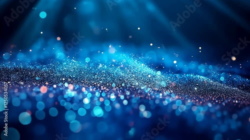 Wallpaper Mural abstract bokeh light background, blue glitter diamond dust dazzling sparkling shining ground Torontodigital.ca