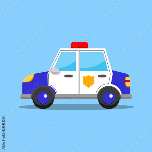 PrintPolice car illustration with side view