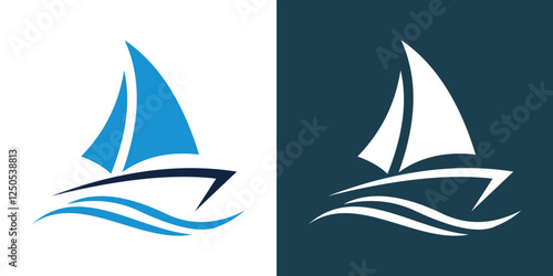 Boat with sail logo, ship, sail, boat vector , boat logo, boat icon
