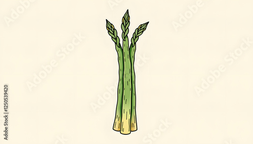 Stylized illustration of medicinal asparagus on a minimalistic light background

